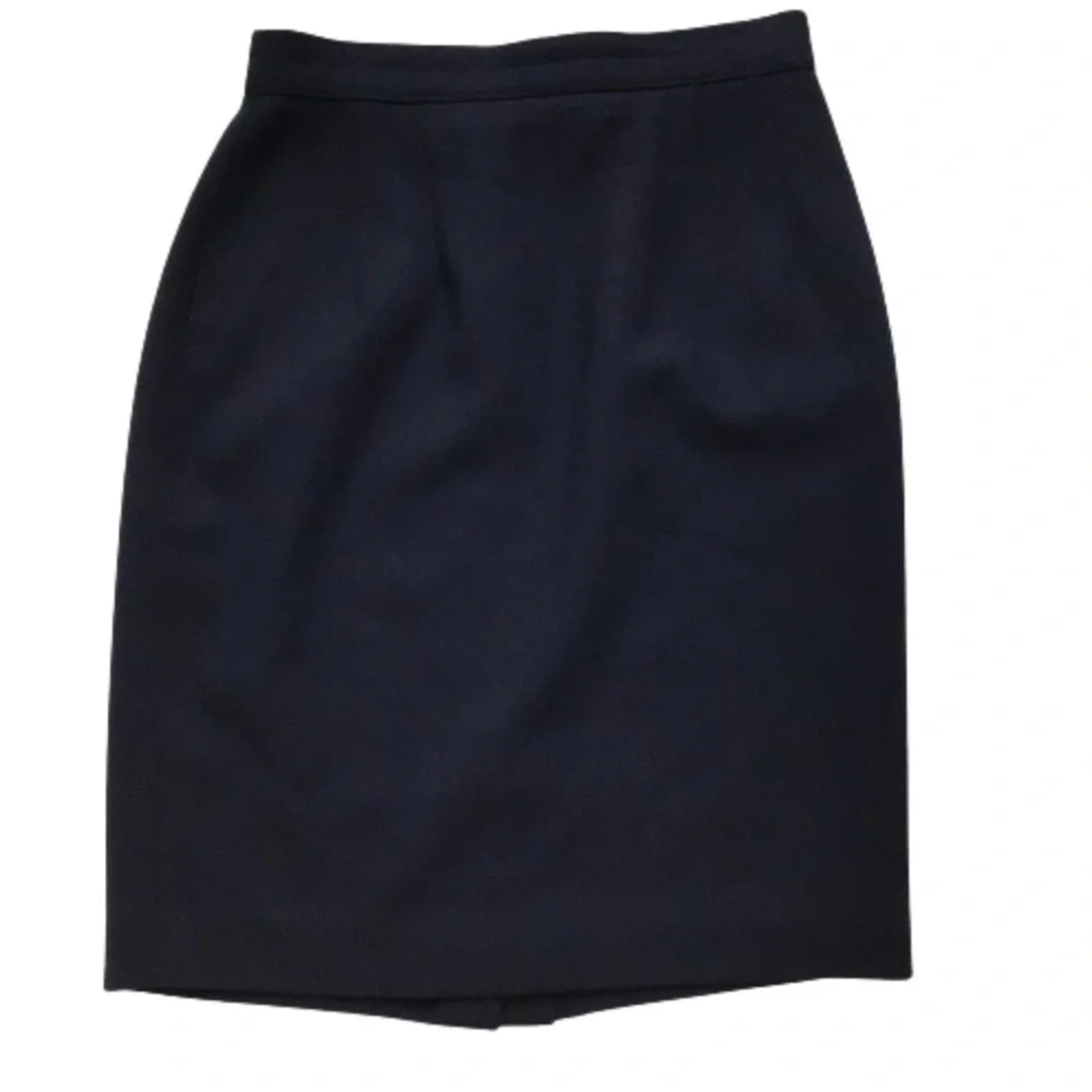 GIANNI Blue Wool Lined Pencil Skirt 4 Petite
